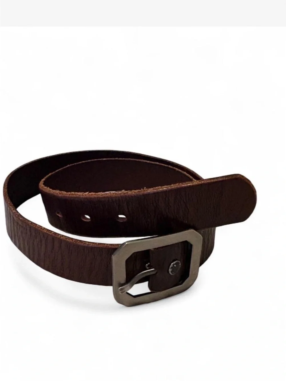 J Crew Crewcuts Men's Brown Leather Belt with Matte Gunmetal Buckle